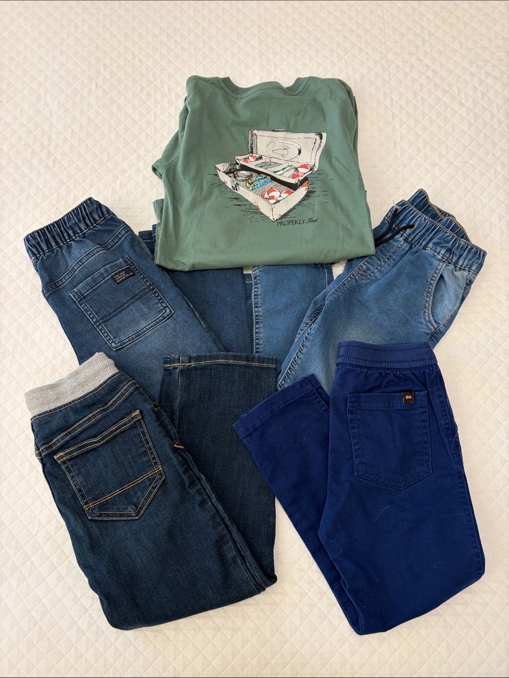 Boys Mayoral Blue Jeans, Cat & Jack Jeans  & Properly Tied Graphic Tee bundle
